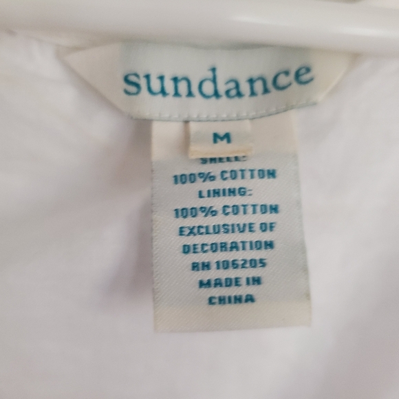 Sundance cataloge white cotton Gauze embroidered dress, size medium - Picture 12 of 12